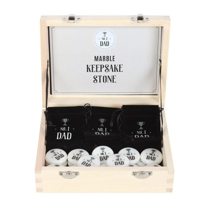 Box of 24 ‘No. 1 Dad’ Marble Keepsake Stones – Father’s Day Gift-Sociodigi
