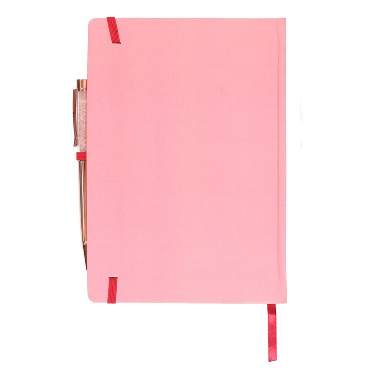 The Sun Gratitude Journal with Rose Quartz Crystal Pen – Mindful Reflection Set-Sociodigi