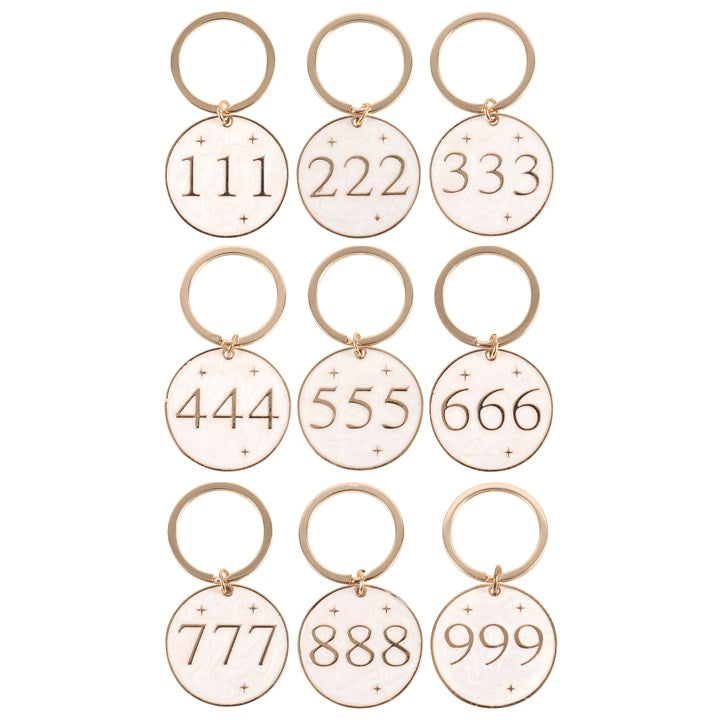 Pack of 9 Angel Number Keyrings-Sociodigi