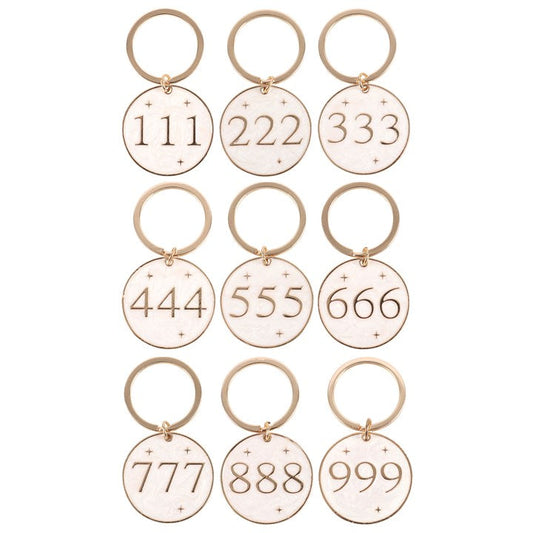 Pack of 9 Angel Number Keyrings-Sociodigi