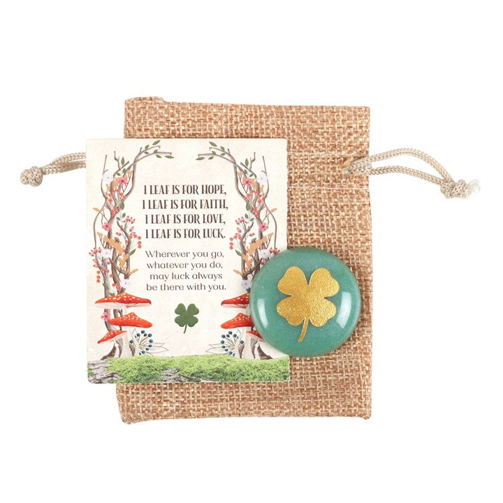 Set of 24 Lucky Clover Sentiment Stones – Pocket Good Luck & Positivity Tokens-Sociodigi