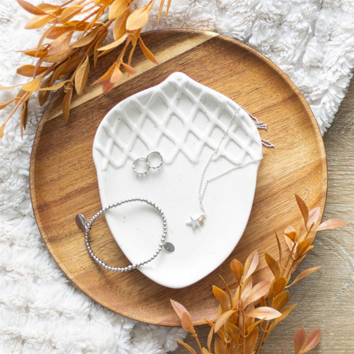 Ceramic Autumn Acorn Dish – Trinket & Jewellery Holder-Sociodigi
