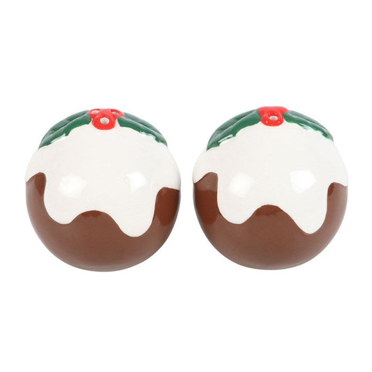 Christmas Pudding Salt and Pepper Shakers – Festive Tableware Set-Sociodigi