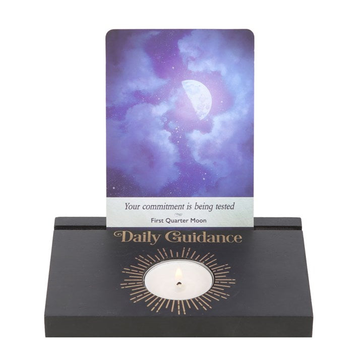 Black Daily Guidance Tarot Card Stand Tealight Holder N/A