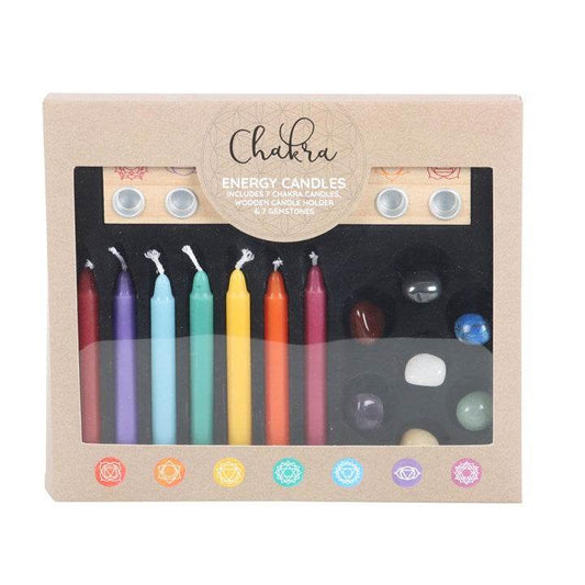 Chakra Candle & Crystal Gift Set Meditation & Energy Healing-Sociodigi