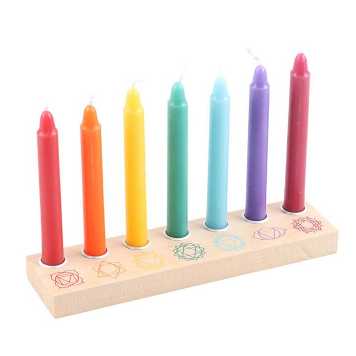 Chakra Candle & Crystal Gift Set Meditation & Energy Healing-Sociodigi