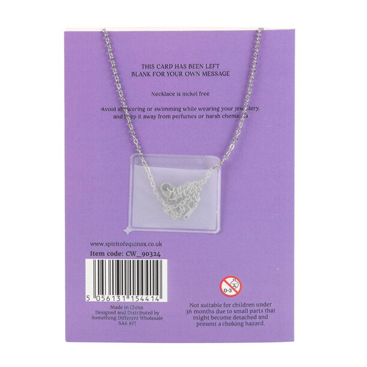 Amethyst Crystal Moon Necklace on Greeting Card N/A