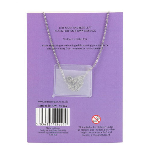 Amethyst Crystal Moon Necklace on Greeting Card N/A