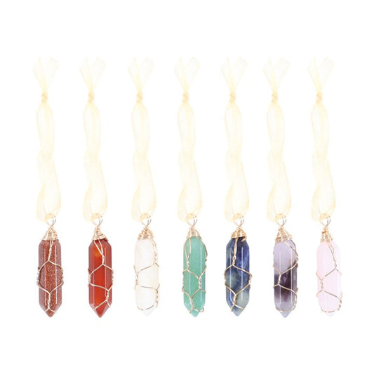 Set of 7 Crystal Christmas Tree Decorations Healing Crystal Ornaments-Sociodigi