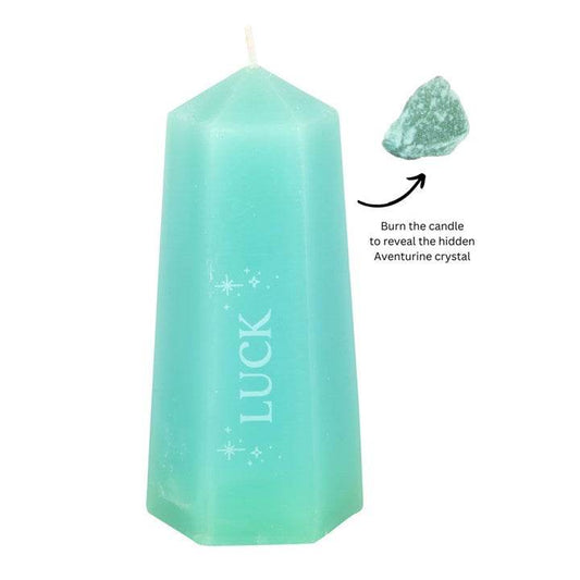 Luck Crystal Candle with Rough Green Aventurine-Sociodigi