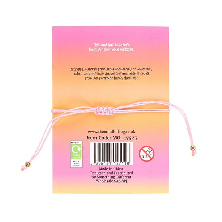 You Are Loved Rose Quartz Crystal Heart Bracelet N/A