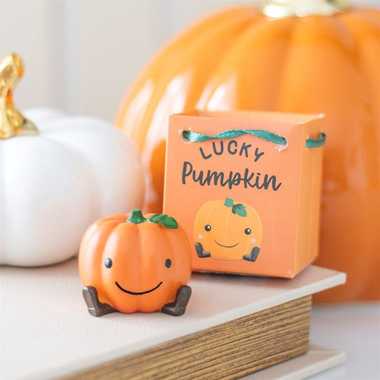 Set of 16 Cute Lucky Pumpkin Ornaments with Display – Halloween Favour Décor-Sociodigi