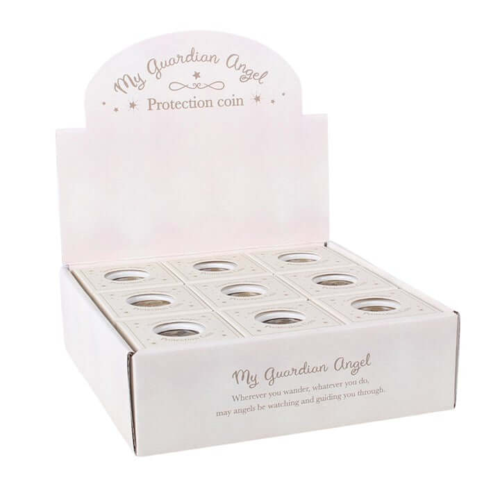 Set of 27 Guardian Angel Protection Coins in Display