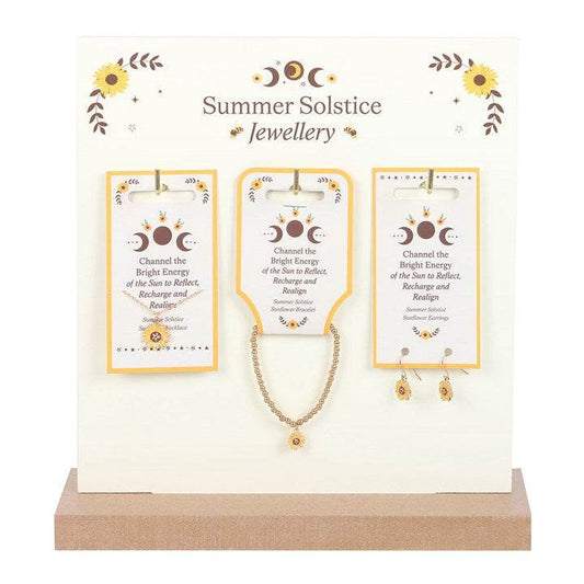 Set of 18 Summer Solstice Jewellery Pieces with Countertop Display – Earrings, Bracelets & Necklaces-Sociodigi