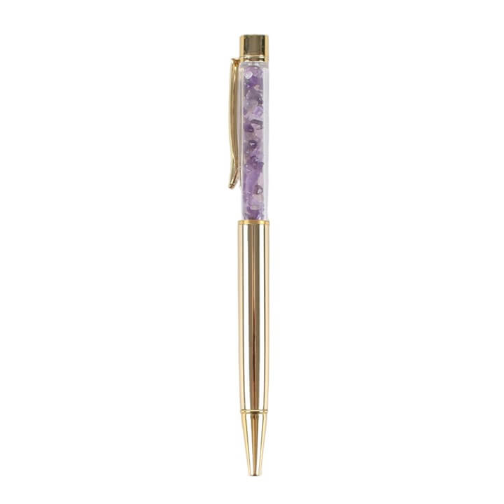 Set of 42 Chakra Crystal Chip Pens in Display