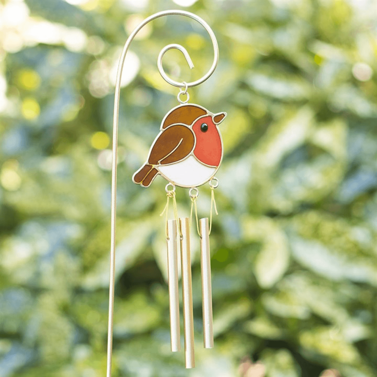 Set of 12 Robin Remembrance Windchime Stakes in Display