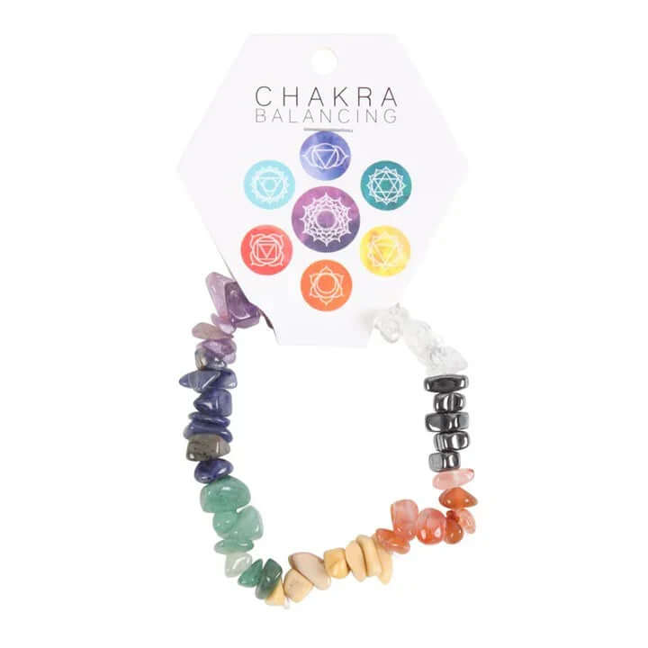 Set of 24 Chakra Crystal Chip Bracelets in Display Box-Sociodigi
