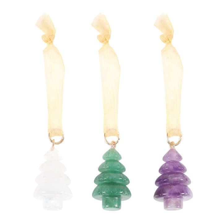 Set of 3 Crystal Christmas Tree Decorations-Sociodigi