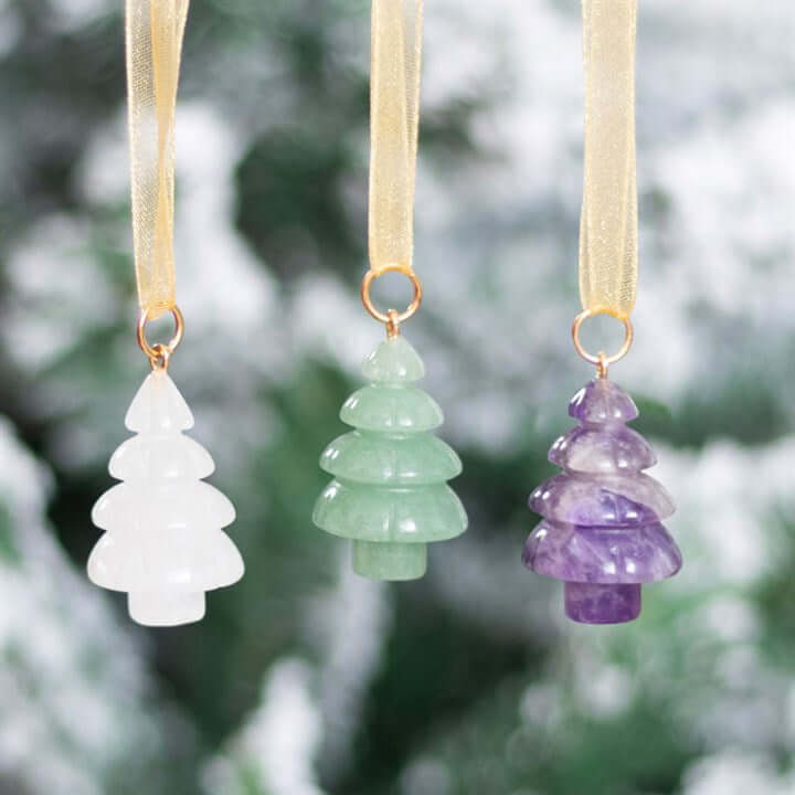 Set of 3 Crystal Christmas Tree Decorations-Sociodigi