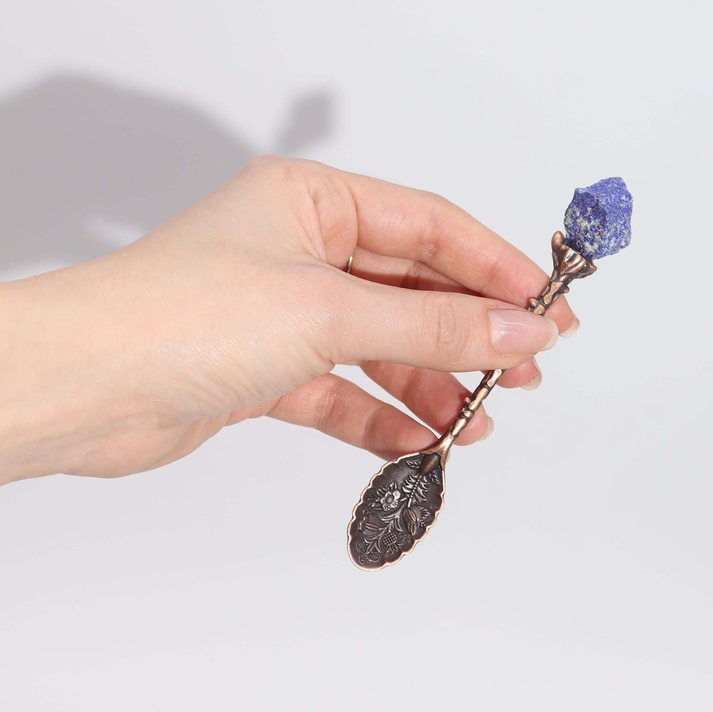 Set of 7 Bronze Gemstone Crystal Witch Spoons