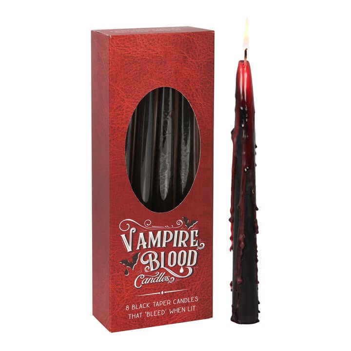 Set of 8 Vampire Blood Taper Candles Gothic & Halloween Décor-Sociodigi