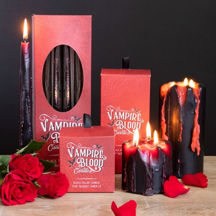 Set of 8 Vampire Blood Taper Candles Gothic & Halloween Décor-Sociodigi