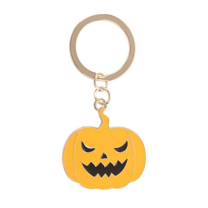 The Legend of Sleepy Hollow Pumpkin Keyring featuring a mischievous carved pumpkin design.