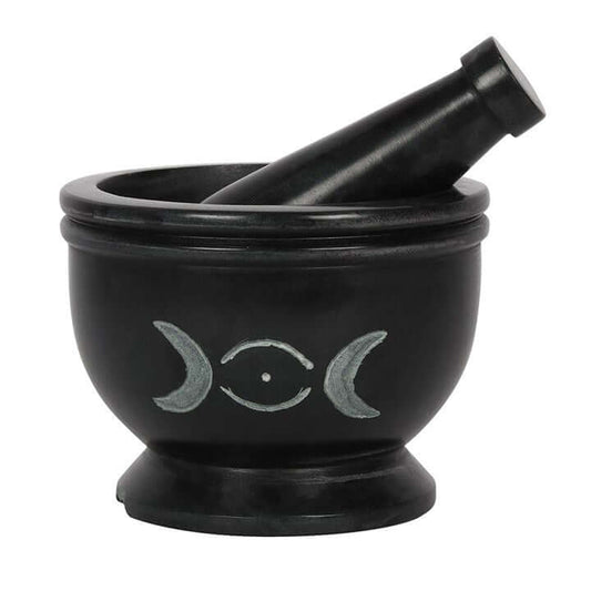 Soap Stone Triple Moon Pestle and Mortar-Sociodigi