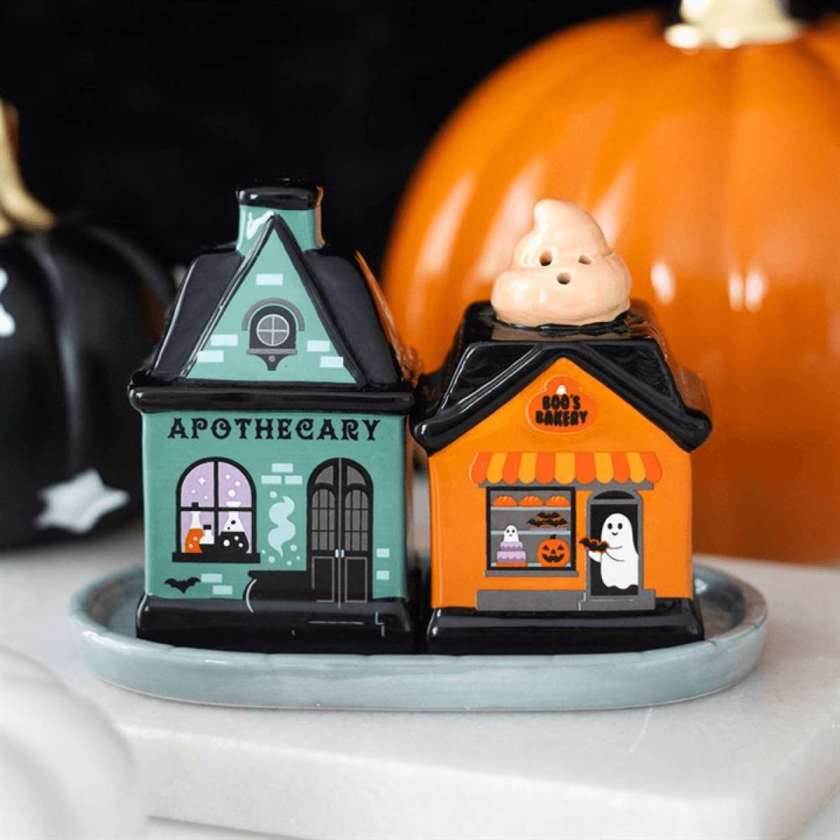 Spooky Street Salt and Pepper Shakers