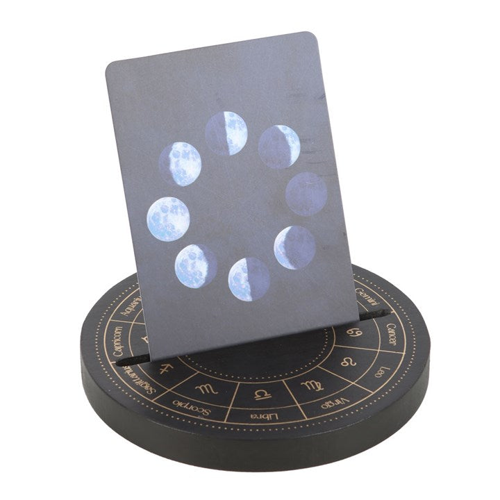 Black Astrology Wheel Tarot Card Stand N/A