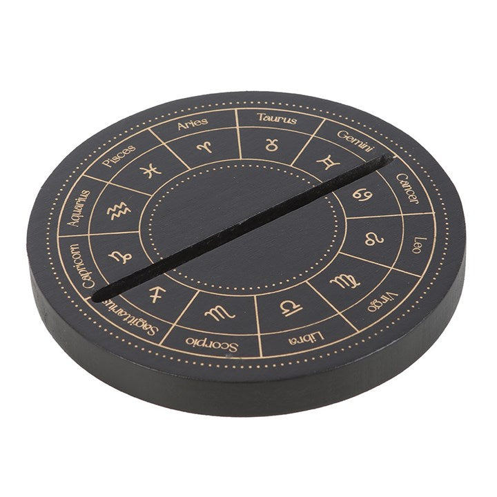 Black Astrology Wheel Tarot Card Stand N/A