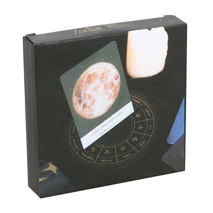 Black Astrology Wheel Tarot Card Stand N/A