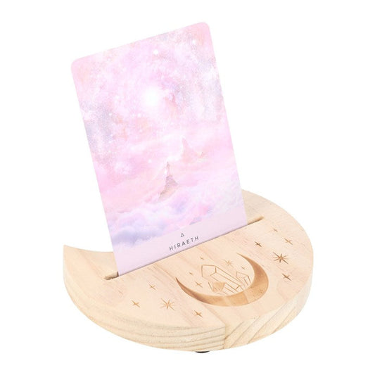 Natural Crystal Crescent Moon Tarot Card Stand N/A