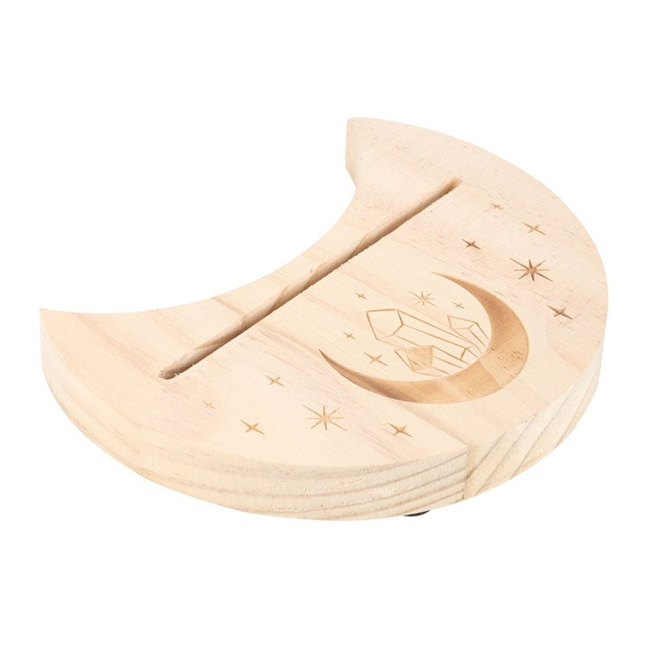Natural Crystal Crescent Moon Tarot Card Stand N/A