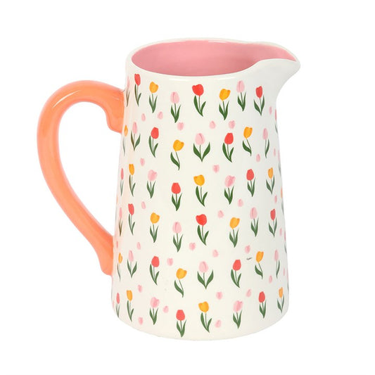 Tulip Print Ceramic Flower Jug N/A