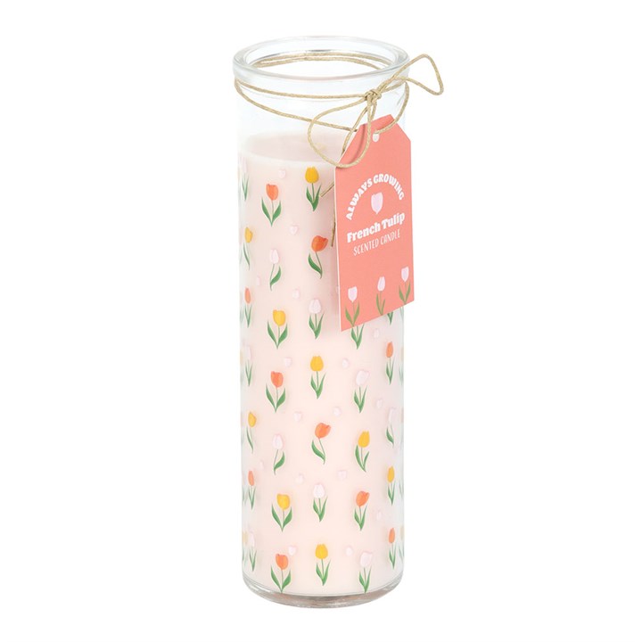 Tulip Print French Tulip Tube Candle N/A