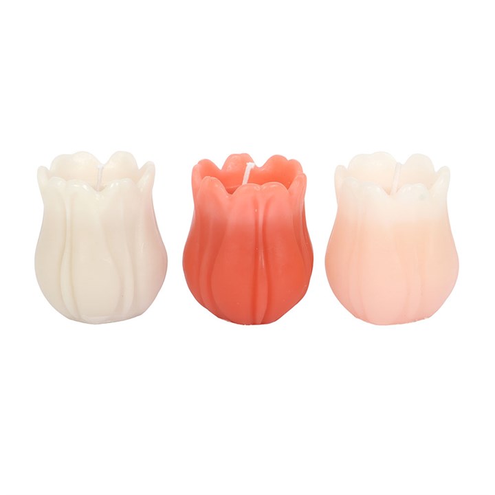 Set of 3 Tulip Shaped Candles N/A