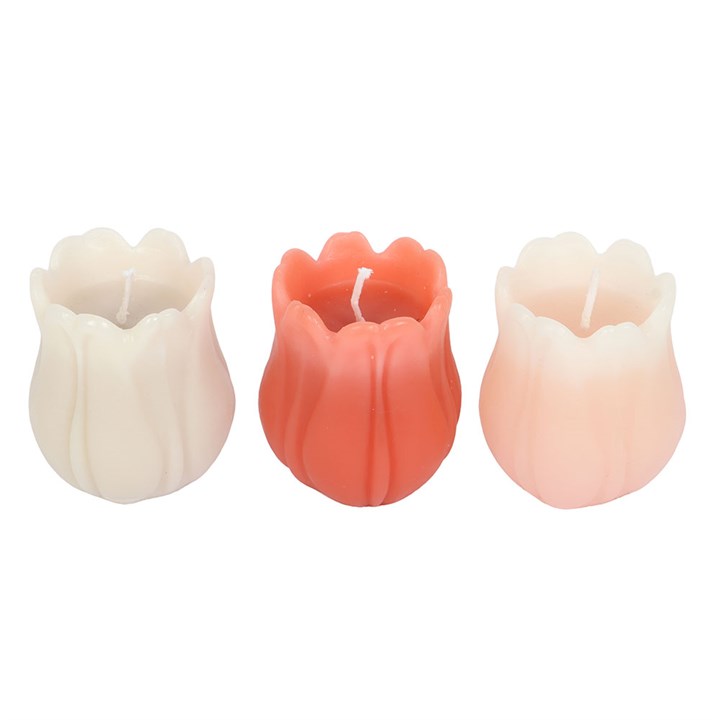 Set of 3 Tulip Shaped Candles N/A
