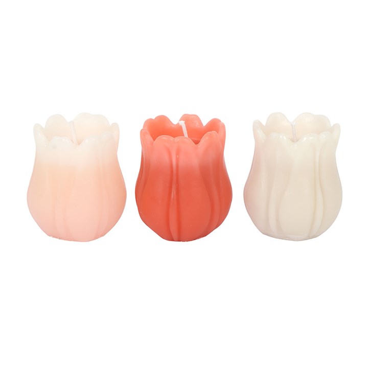 Set of 3 Tulip Shaped Candles N/A