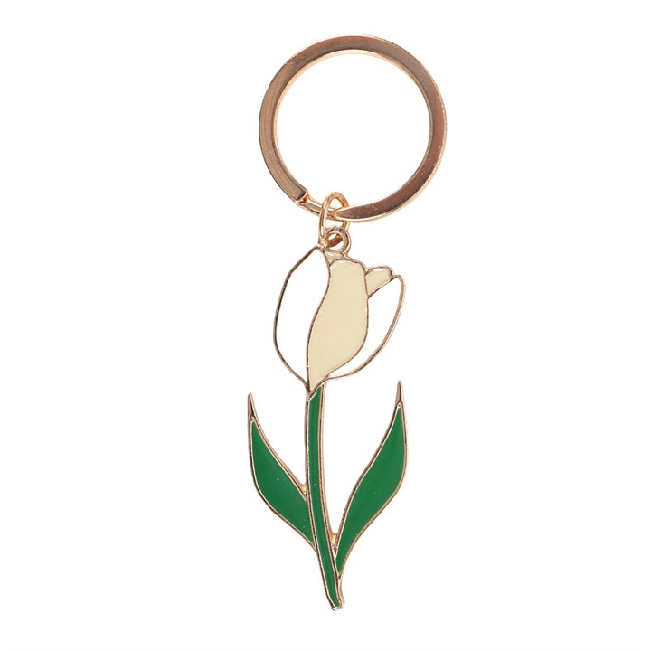 White Tulip Keyring N/A