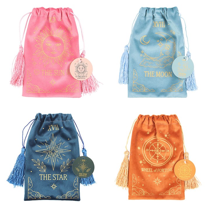 Set of 4 Tarot Velvet Drawstring Bags-Sociodigi