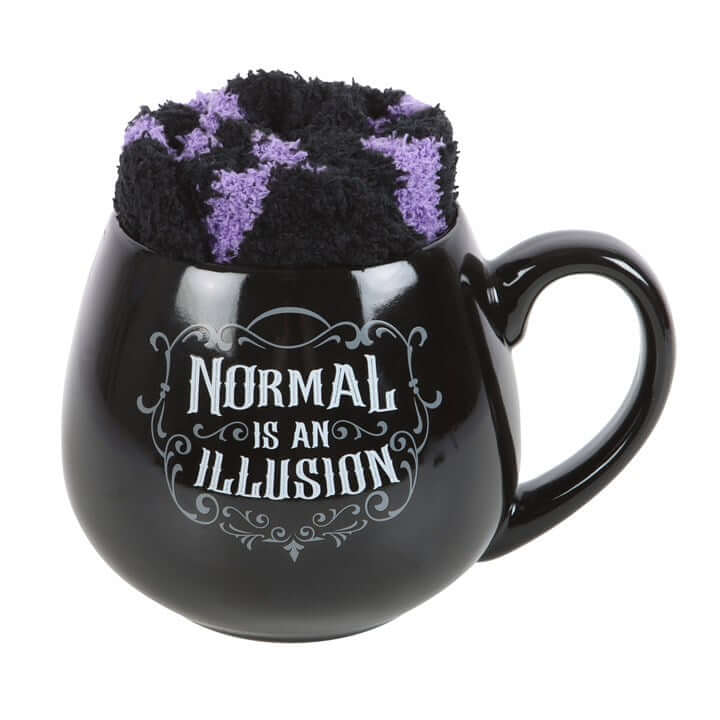 Normal is an Illusion Gothic Mug and Socks Set N/A