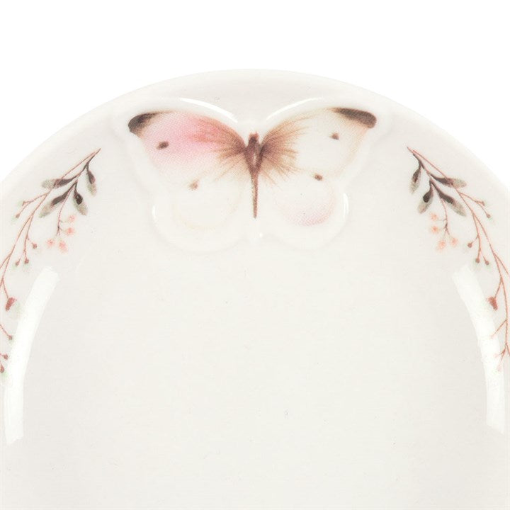 White Butterfly Trinket Dish N/A