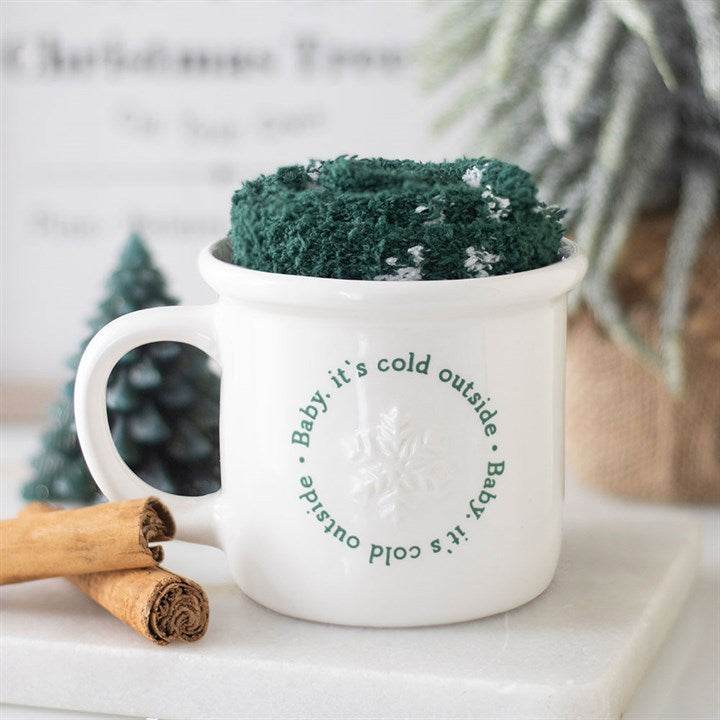 Baby It's Cold Outside Mug and Socks Set Winter Gift Set-Sociodigi