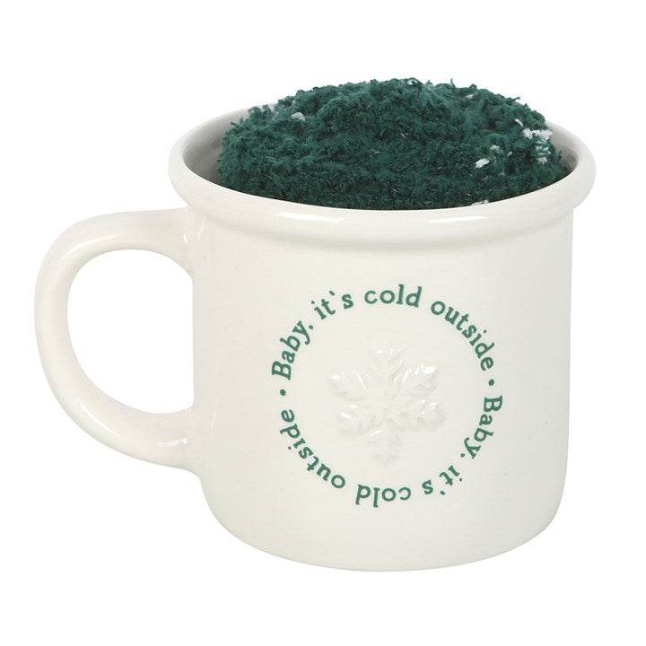 Baby It's Cold Outside Mug and Socks Set Winter Gift Set-Sociodigi