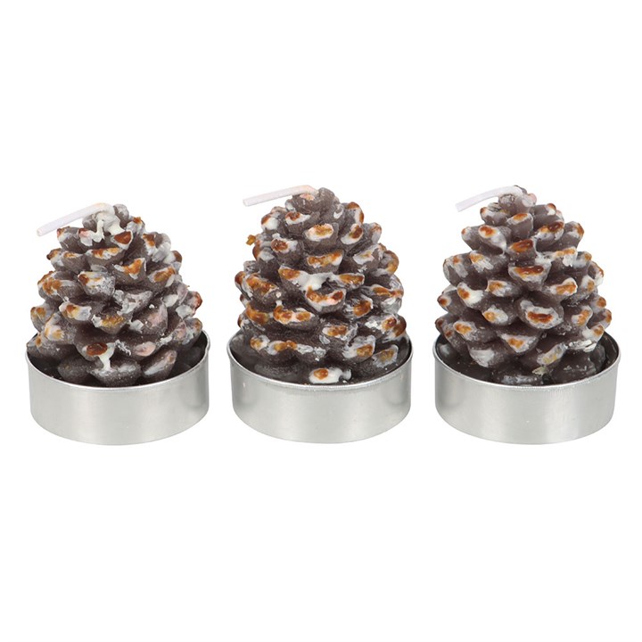 Set of 6 Pinecone Tealight Candles N/A