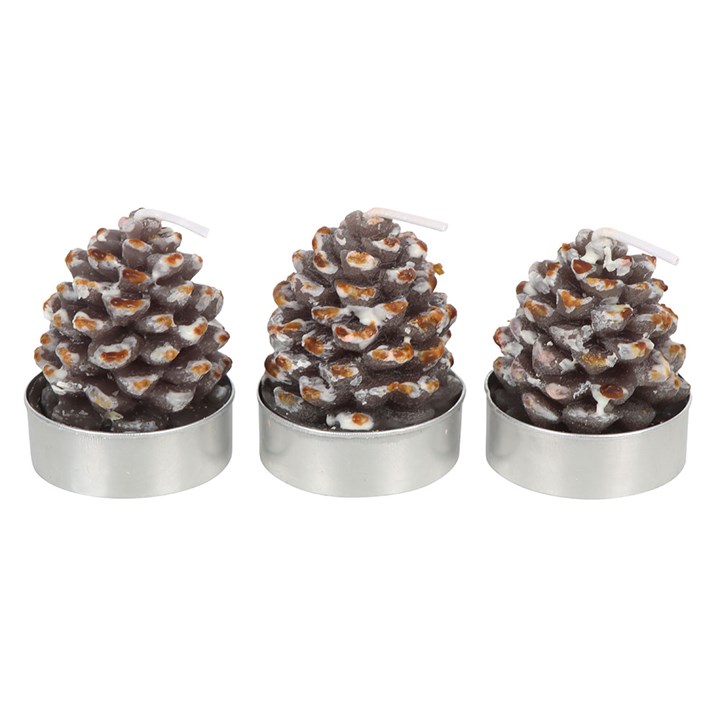 Set of 6 Pinecone Tealight Candles N/A
