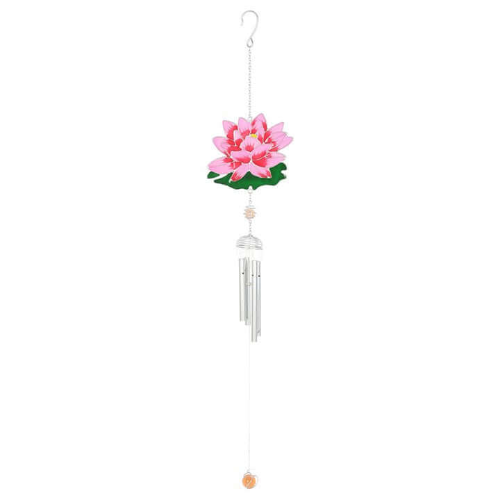 Lily Windchime with pink water lily design, perfect for garden and indoor decor in the UK.
