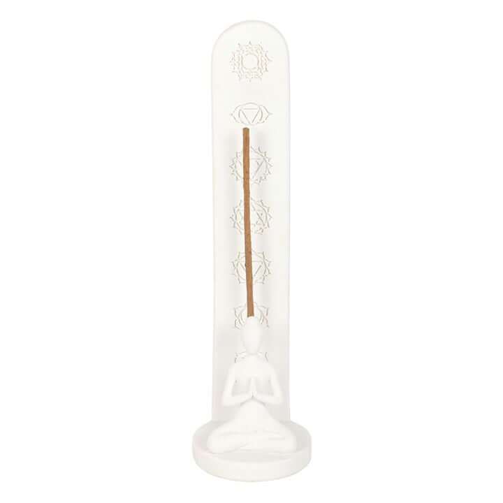 White Chakra and Yoga Pose Incense Stick Holder