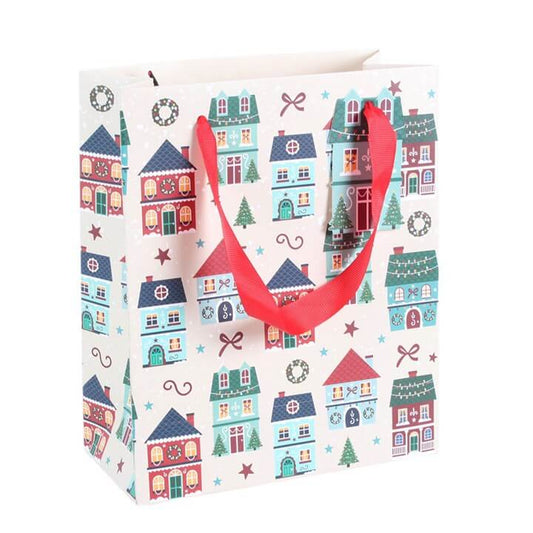 Christmas Street Print Gift Bag